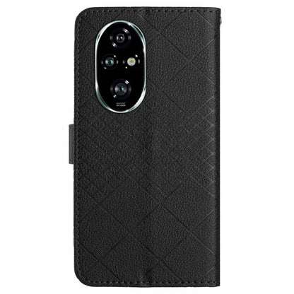 HT06 For Honor 200 5G Case PU Leather Wallet Flip Phone Cover Rhombus Pattern
