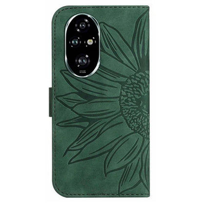 HT04 For Honor 200 5G Case Sunflower Leather Wallet Protective Phone Cover with Wrist Strap