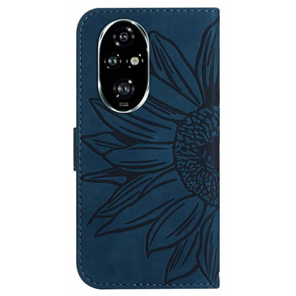 HT04 For Honor 200 5G Case Sunflower Leather Wallet Protective Phone Cover with Wrist Strap