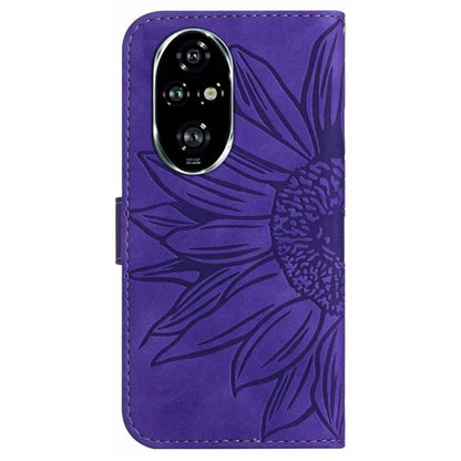 HT04 For Honor 200 5G Case Sunflower Leather Wallet Protective Phone Cover with Wrist Strap