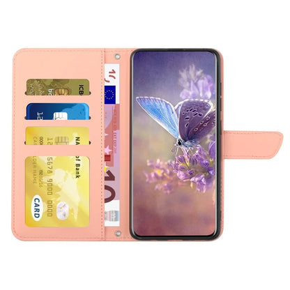 HT03 For Honor 200 5G Case PU Leather Phone Cover with Hand Strap Butterfly Flower Pattern