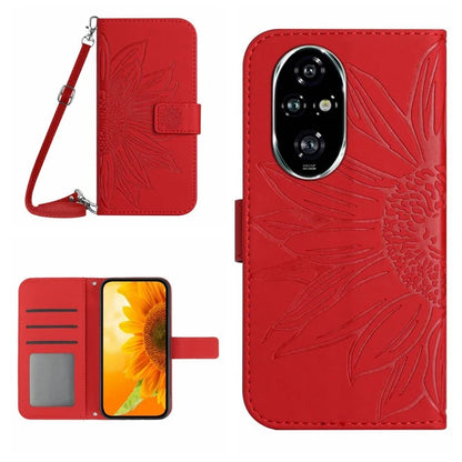 HT04 For Honor 200 5G Case Sunflower Flip Leather Phone Cover Card Slots