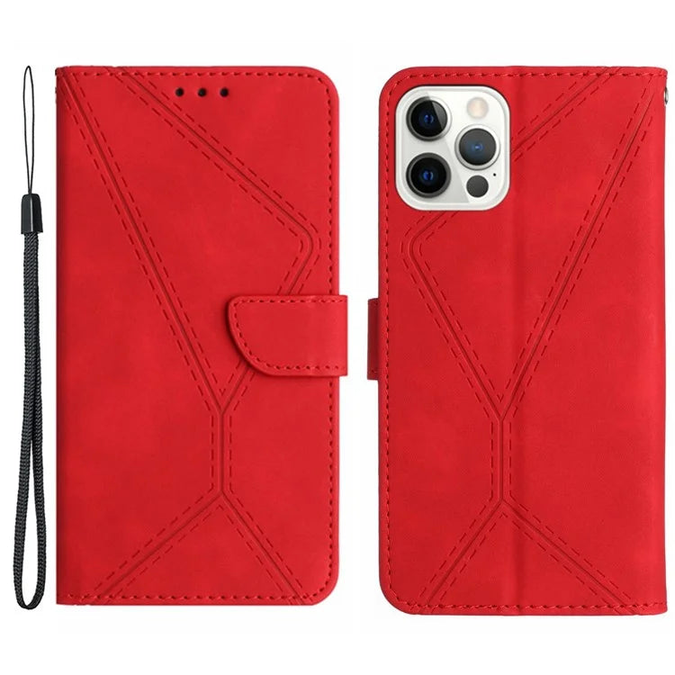 HT05 For iPhone 16 Pro Max Case Leather Phone Cover Card / Cash Slots Stand Feature