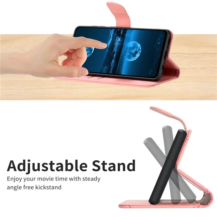 HT05 For iPhone 16 Pro Max Case Leather Phone Cover Card / Cash Slots Stand Feature