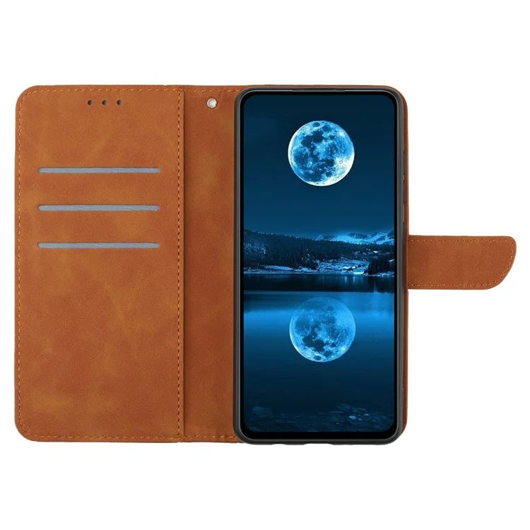HT05 For iPhone 16 Pro Max Case Leather Phone Cover Card / Cash Slots Stand Feature