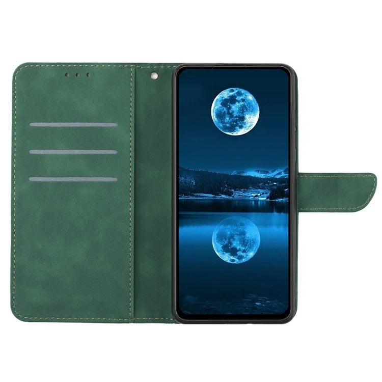 HT05 For iPhone 16 Pro Max Case Leather Phone Cover Card / Cash Slots Stand Feature