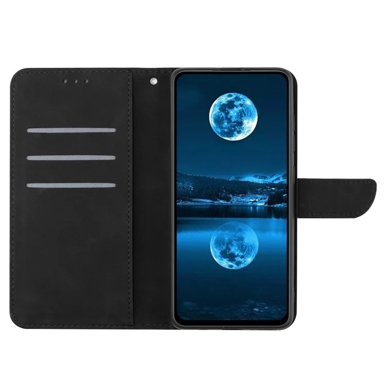 HT05 For iPhone 16 Pro Max Case Leather Phone Cover Card / Cash Slots Stand Feature