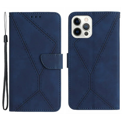 HT05 For iPhone 16 Pro Max Case Leather Phone Cover Card / Cash Slots Stand Feature