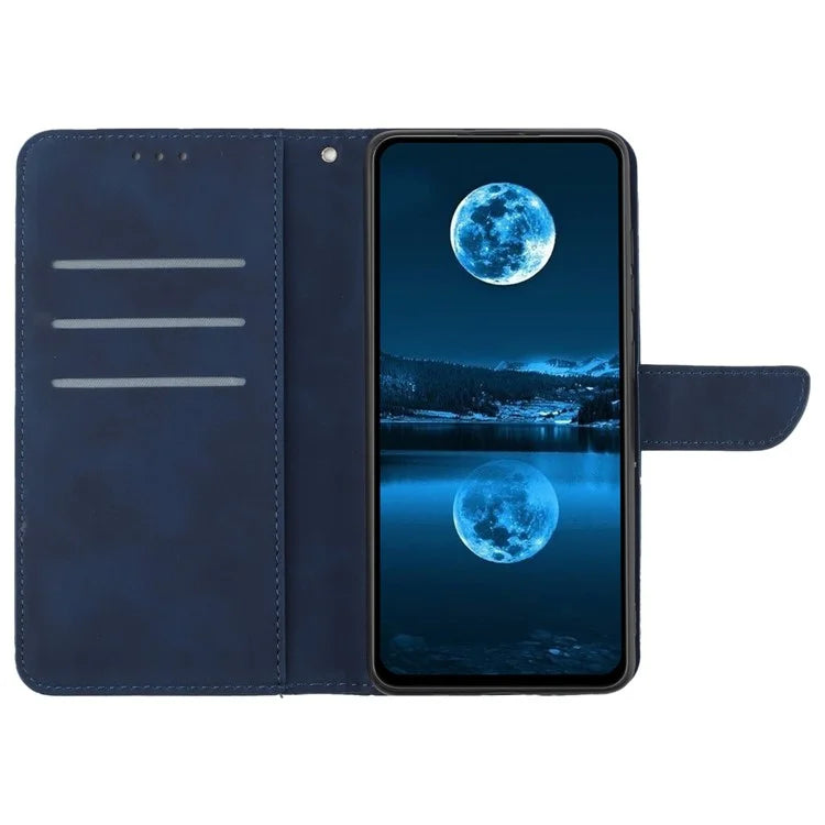 HT05 For iPhone 16 Pro Max Case Leather Phone Cover Card / Cash Slots Stand Feature