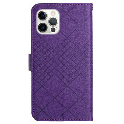 HT06 For iPhone 16 Pro Max Case Litchi Texture Leather Wallet Rhombus Phone Cover