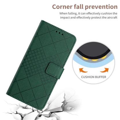 HT06 For iPhone 16 Pro Max Case Litchi Texture Leather Wallet Rhombus Phone Cover