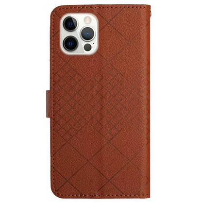 HT06 For iPhone 16 Pro Max Case Litchi Texture Leather Wallet Rhombus Phone Cover