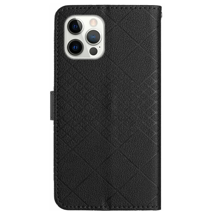 HT06 For iPhone 16 Pro Max Case Litchi Texture Leather Wallet Rhombus Phone Cover