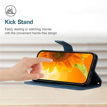 HT04 For iPhone 16 Pro Max Leather Case Sunflower Phone Wallet Cover with Shoulder Strap