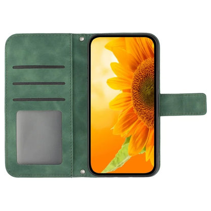 HT04 For iPhone 16 Pro Max Case Sunflower Leather Handbag Flip Phone Cover
