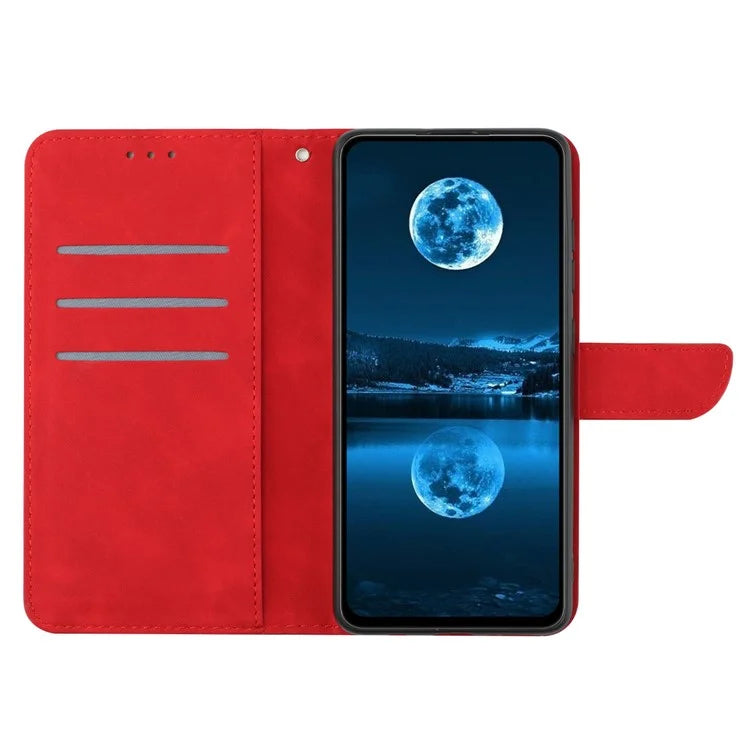 HT05 For iPhone 16 Pro Case Leather Phone Cover Card Slots Stand Feature