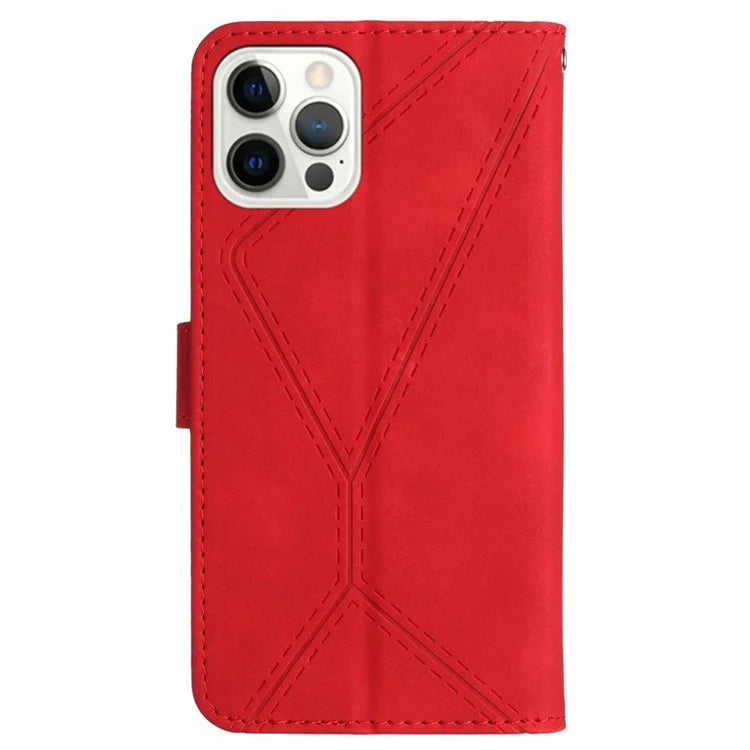 HT05 For iPhone 16 Pro Case Leather Phone Cover Card Slots Stand Feature