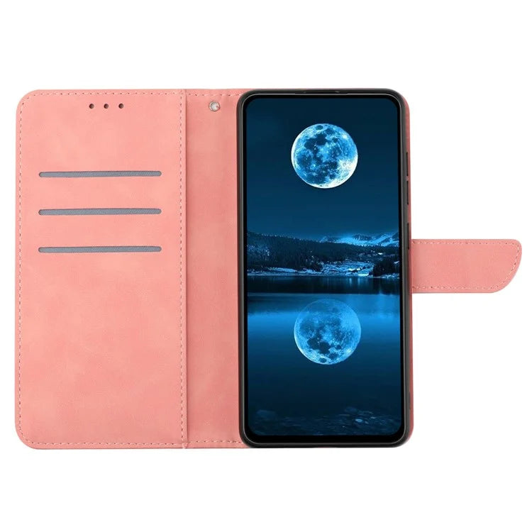 HT05 For iPhone 16 Pro Case Leather Phone Cover Card Slots Stand Feature
