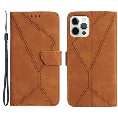 HT05 For iPhone 16 Pro Case Leather Phone Cover Card Slots Stand Feature