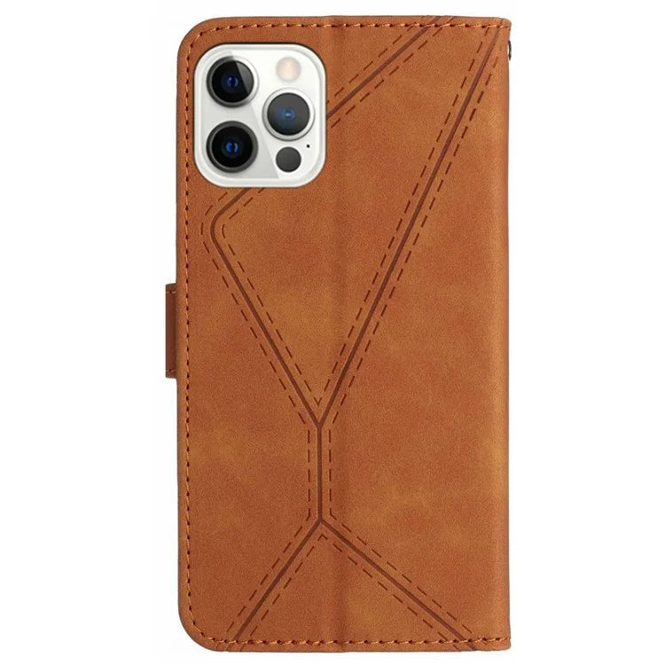 HT05 For iPhone 16 Pro Case Leather Phone Cover Card Slots Stand Feature