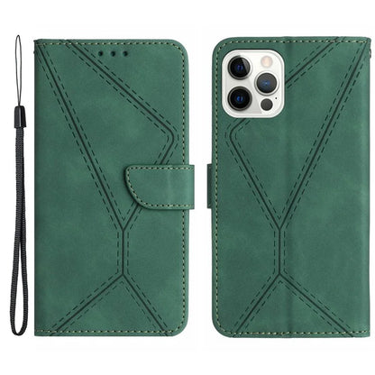 HT05 For iPhone 16 Pro Case Leather Phone Cover Card Slots Stand Feature