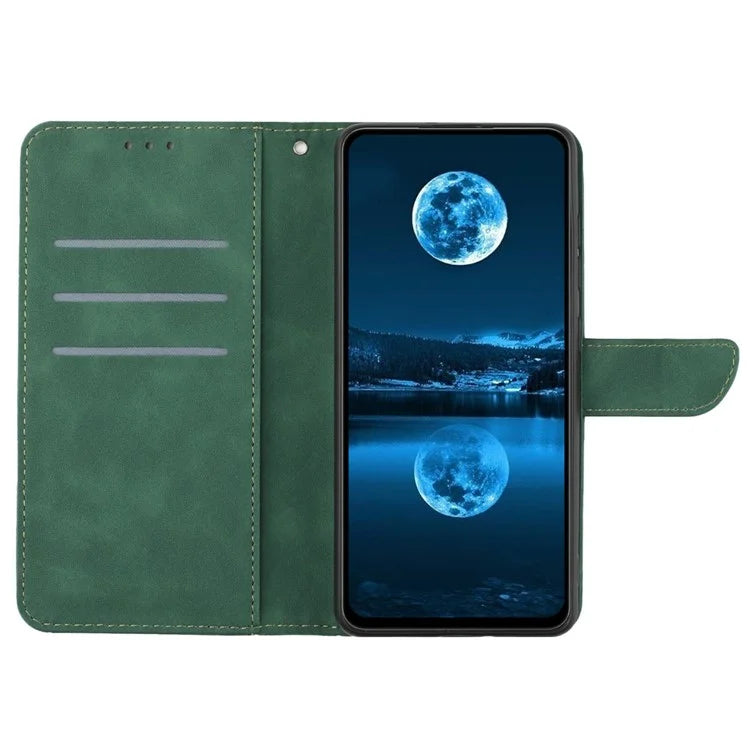 HT05 For iPhone 16 Pro Case Leather Phone Cover Card Slots Stand Feature
