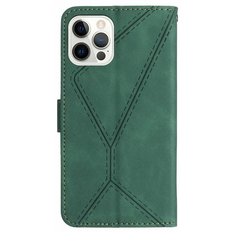 HT05 For iPhone 16 Pro Case Leather Phone Cover Card Slots Stand Feature