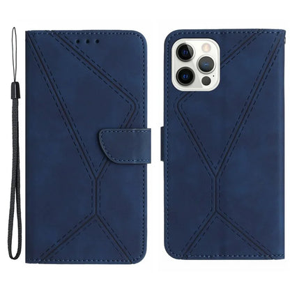 HT05 For iPhone 16 Pro Case Leather Phone Cover Card Slots Stand Feature