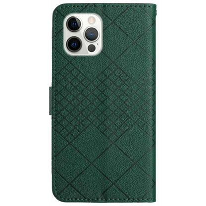 HT06 For iPhone 16 Pro Case Litchi Texture Leather Wallet Rhombus Phone Cover