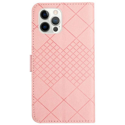 HT06 For iPhone 16 Pro Case Litchi Texture Leather Wallet Rhombus Phone Cover