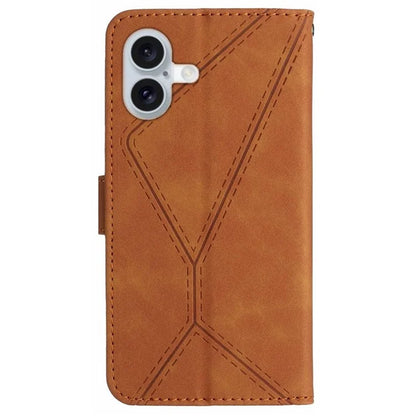 HT05 For iPhone 16 Plus Stand Case Anti-Drop Card Slots Leather Phone Cover
