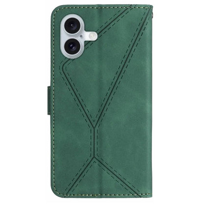HT05 For iPhone 16 Plus Stand Case Anti-Drop Card Slots Leather Phone Cover