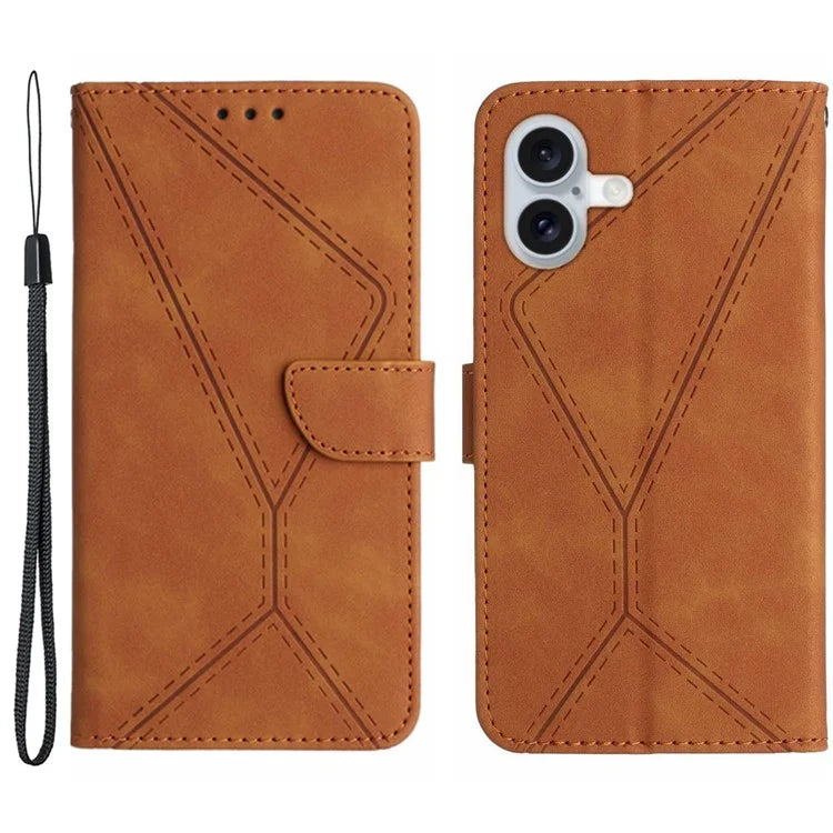 HT05 For iPhone 16 Case Flip Folio Leather Phone Cover with Credit Card Holder