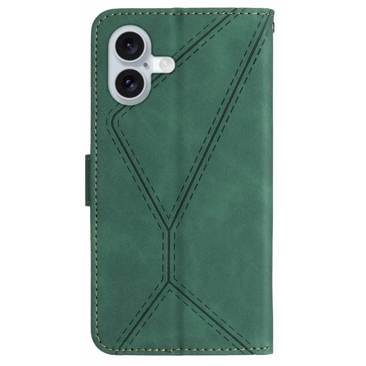 HT05 For iPhone 16 Case Flip Folio Leather Phone Cover with Credit Card Holder