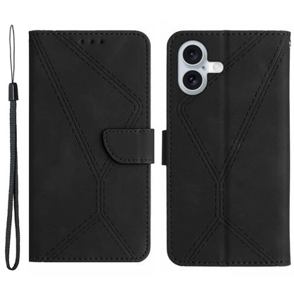 HT05 For iPhone 16 Case Flip Folio Leather Phone Cover with Credit Card Holder