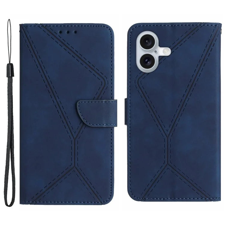 HT05 For iPhone 16 Case Flip Folio Leather Phone Cover with Credit Card Holder