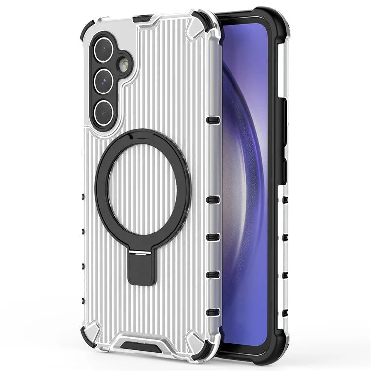For Samsung Galaxy A54 5G Case Magnetic Kickstand PC+TPU Phone Cover Stripe Design