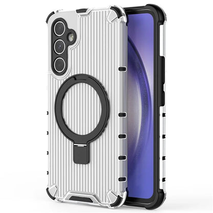 For Samsung Galaxy A54 5G Case Magnetic Kickstand PC+TPU Phone Cover Stripe Design