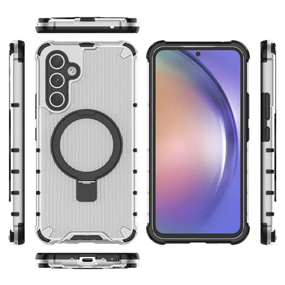For Samsung Galaxy A54 5G Case Magnetic Kickstand PC+TPU Phone Cover Stripe Design