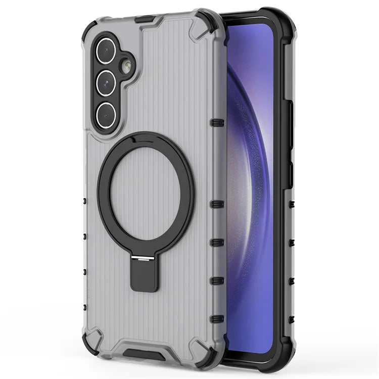 For Samsung Galaxy A54 5G Case Magnetic Kickstand PC+TPU Phone Cover Stripe Design