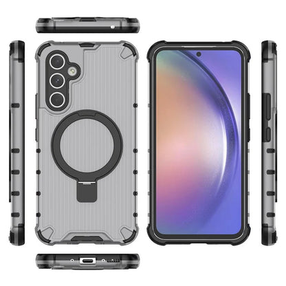 For Samsung Galaxy A54 5G Case Magnetic Kickstand PC+TPU Phone Cover Stripe Design