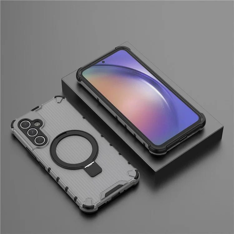For Samsung Galaxy A54 5G Case Magnetic Kickstand PC+TPU Phone Cover Stripe Design