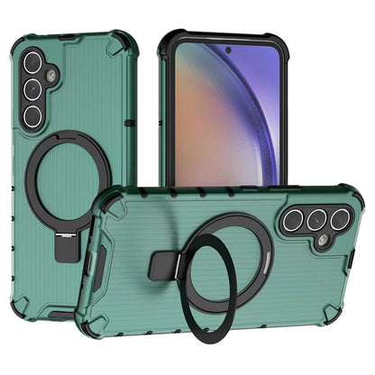 For Samsung Galaxy A54 5G Case Magnetic Kickstand PC+TPU Phone Cover Stripe Design