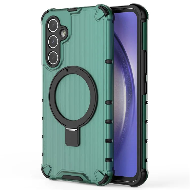 For Samsung Galaxy A54 5G Case Magnetic Kickstand PC+TPU Phone Cover Stripe Design