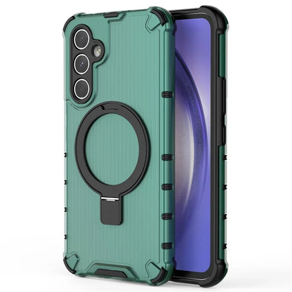 For Samsung Galaxy A54 5G Case Magnetic Kickstand PC+TPU Phone Cover Stripe Design