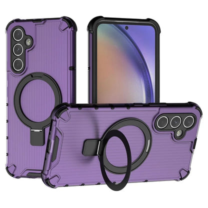 For Samsung Galaxy A54 5G Case Magnetic Kickstand PC+TPU Phone Cover Stripe Design