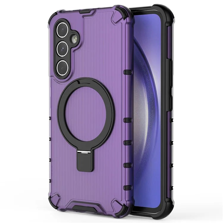 For Samsung Galaxy A54 5G Case Magnetic Kickstand PC+TPU Phone Cover Stripe Design