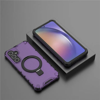 For Samsung Galaxy A54 5G Case Magnetic Kickstand PC+TPU Phone Cover Stripe Design