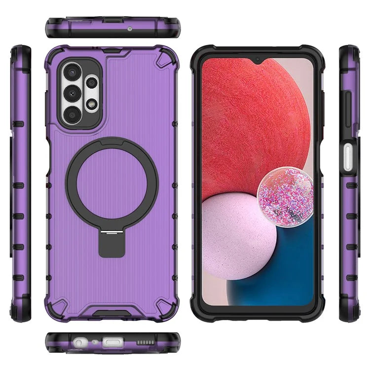 For Samsung Galaxy A13 4G / 5G Case Magnetic Ring Kickstand PC+TPU Phone Cover