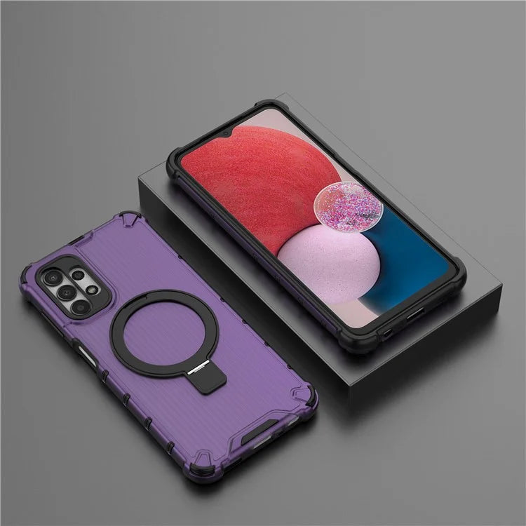 For Samsung Galaxy A13 4G / 5G Case Magnetic Ring Kickstand PC+TPU Phone Cover